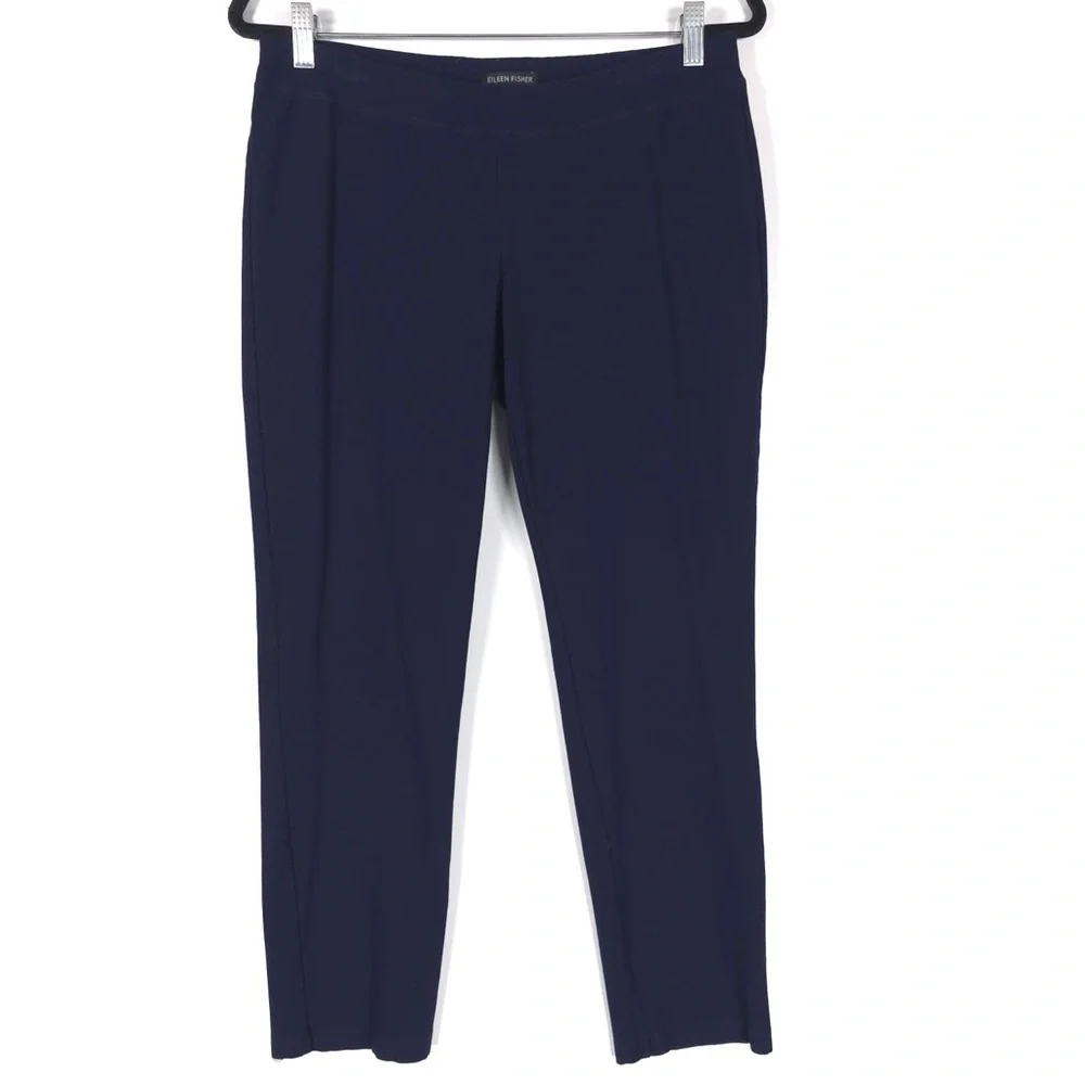EILEEN FISHER Women’s Pull on Pants Viscose Blend USA🇺🇸MADE EETK Navy MEDIUM‎